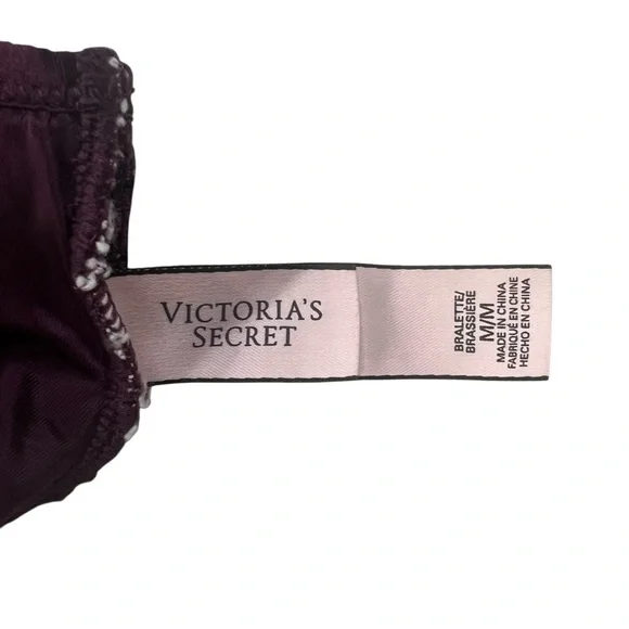 Victoria's Secret Body By Victoria Lace Bralette Size Medium Floral Plum Purple - Picture 5 of 6